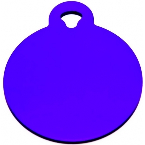 Engraved Large Purple Circle Dog Tag - Cat Tag